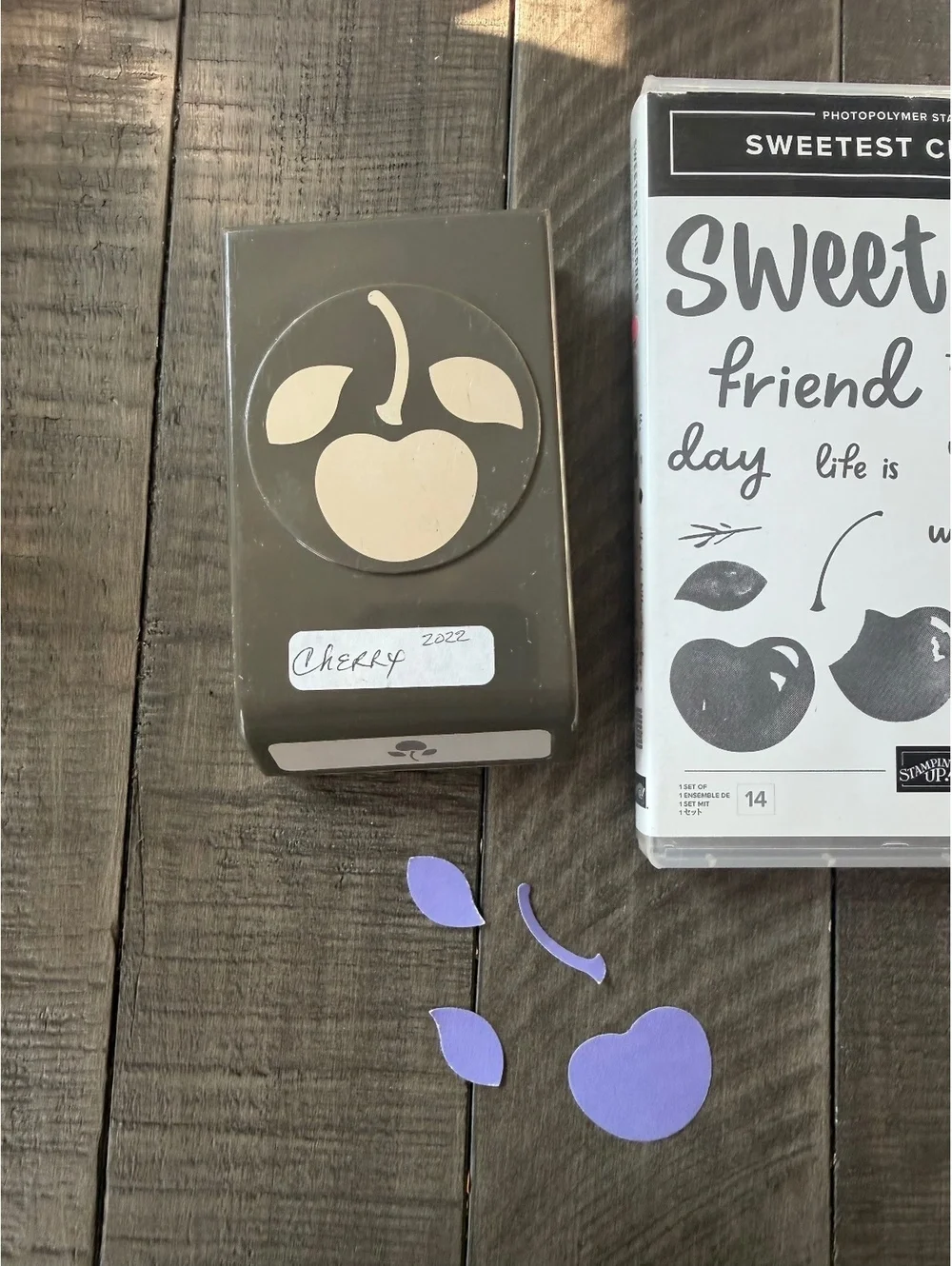 Stampin’ Up Sweetest Cherries stamp set with Cherry shape punch